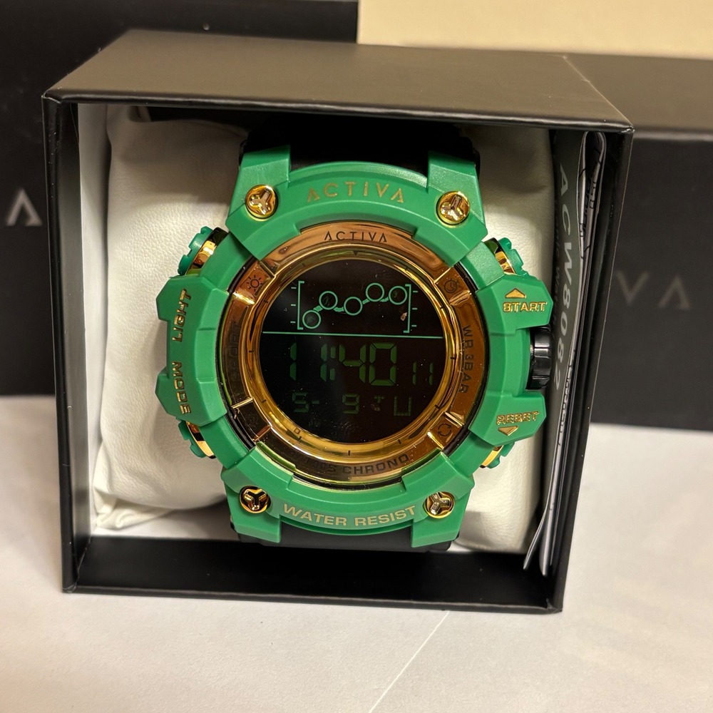 Activa Summit X Invicta Unisex Digital Watch - 50mm. Black Green NEW